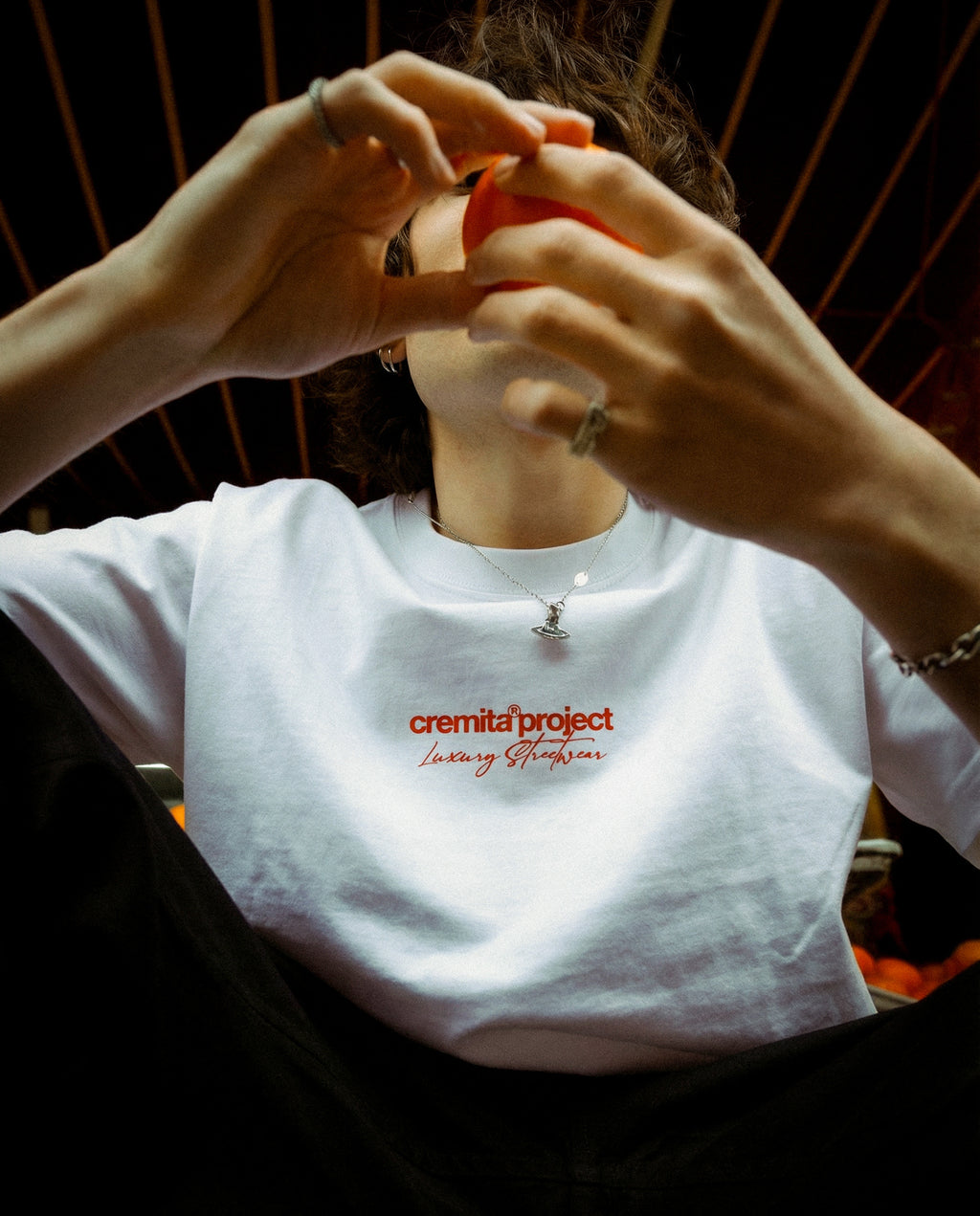 T-Shirt Oversized - White Red