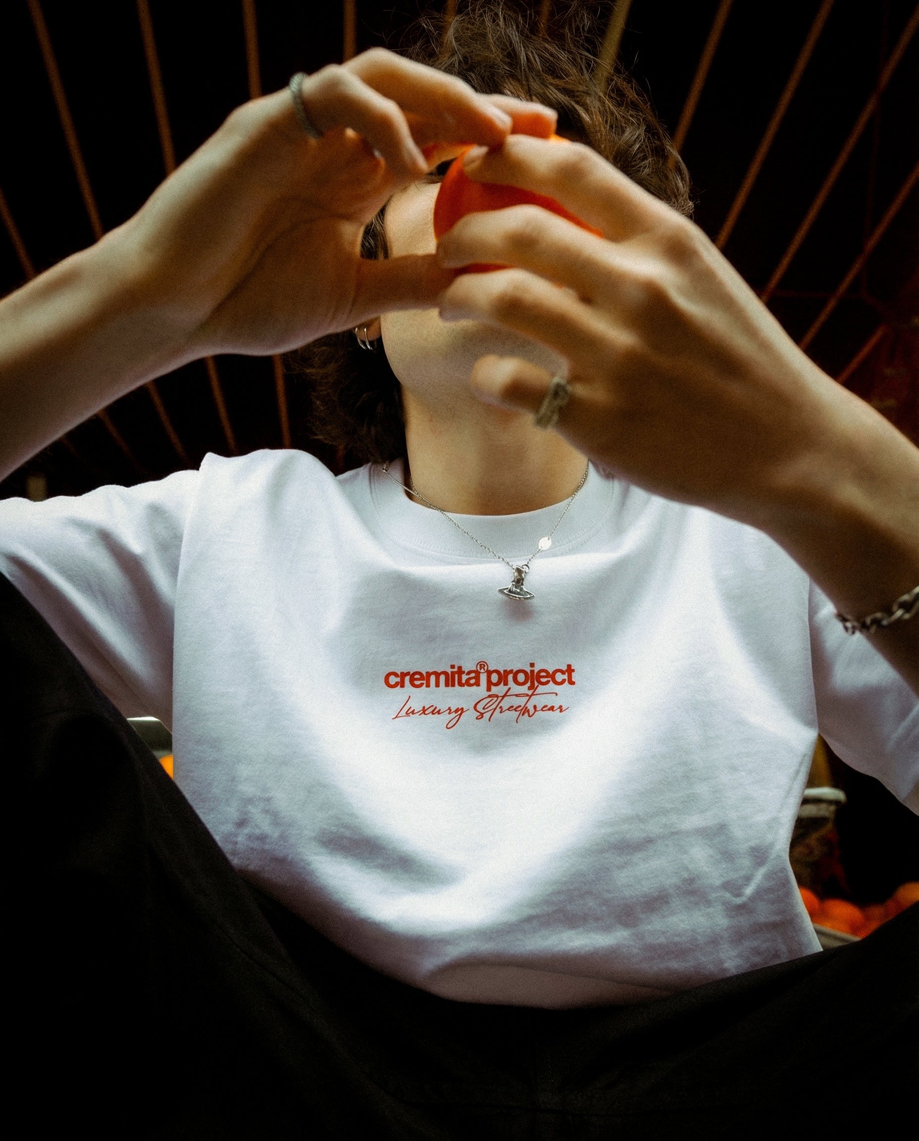 T-Shirt Oversized - White Red