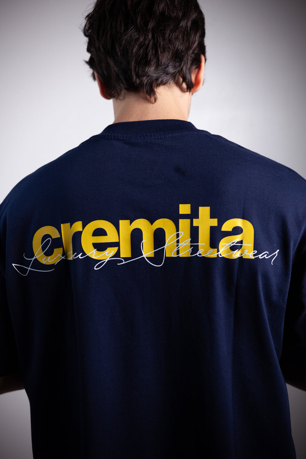 T-Shirt Oversized - Azul con Amarillo